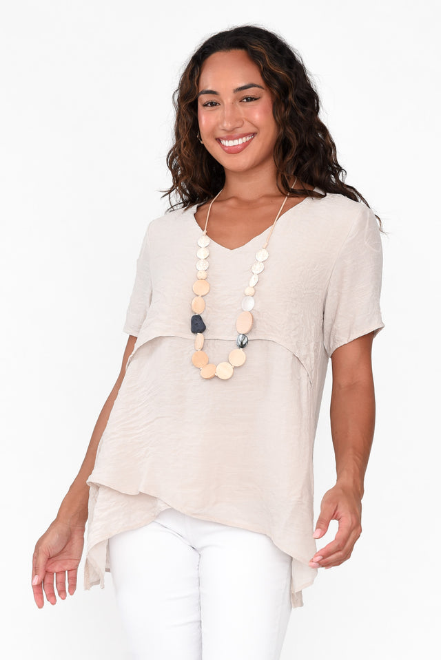 Alvina Natural Layered Tunic Top