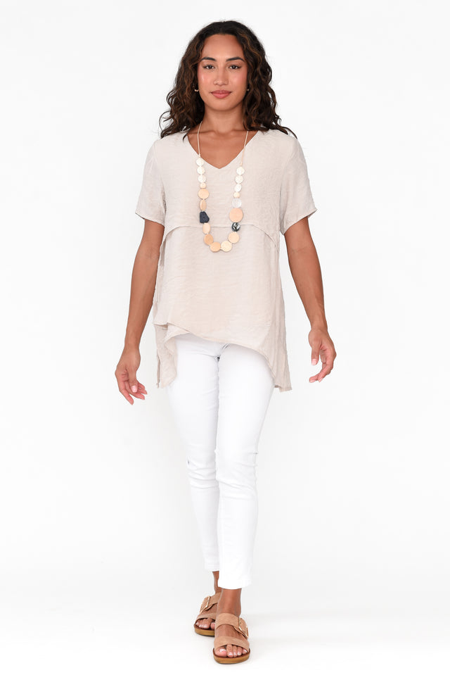 Alvina Natural Layered Tunic Top