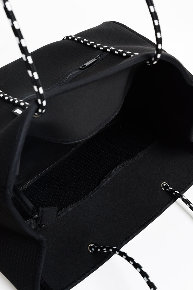 Amola Black Neoprene Tote Bag