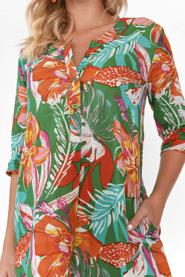 Apia Orange Safari Cotton Dress