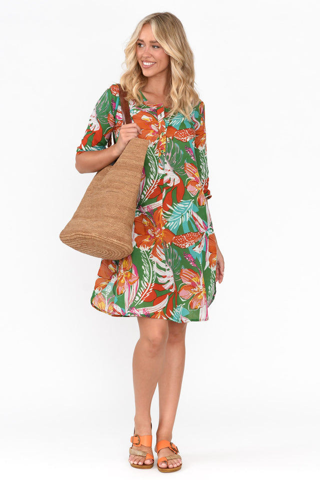 Apia Orange Safari Cotton Dress