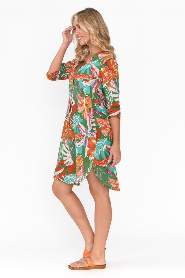 Apia Orange Safari Cotton Dress