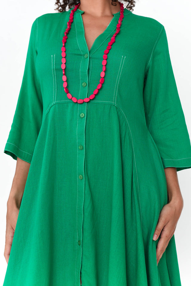 Argon Green Contrast Stitch Dress