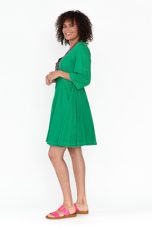 Argon Green Contrast Stitch Dress