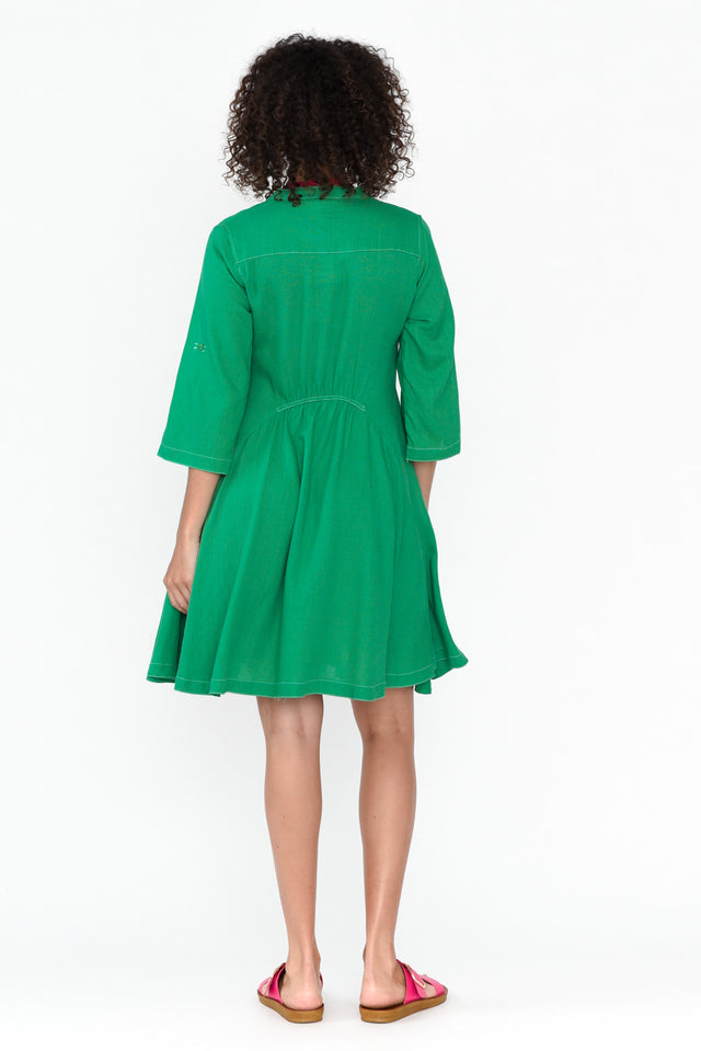 Argon Green Contrast Stitch Dress