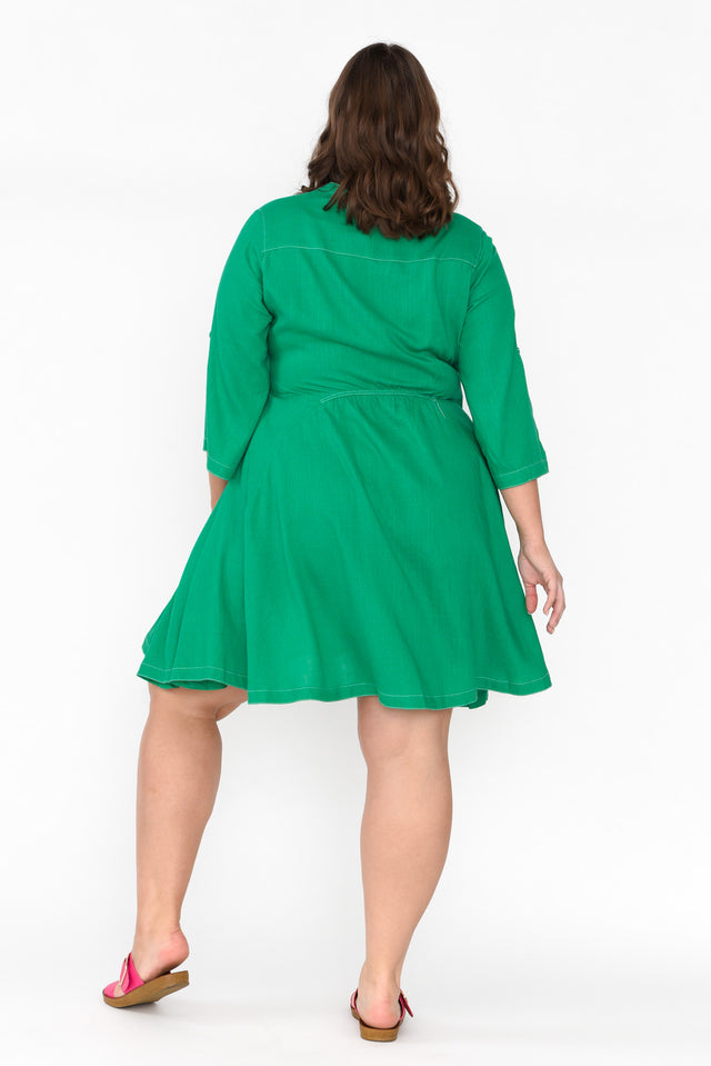 Argon Green Contrast Stitch Dress