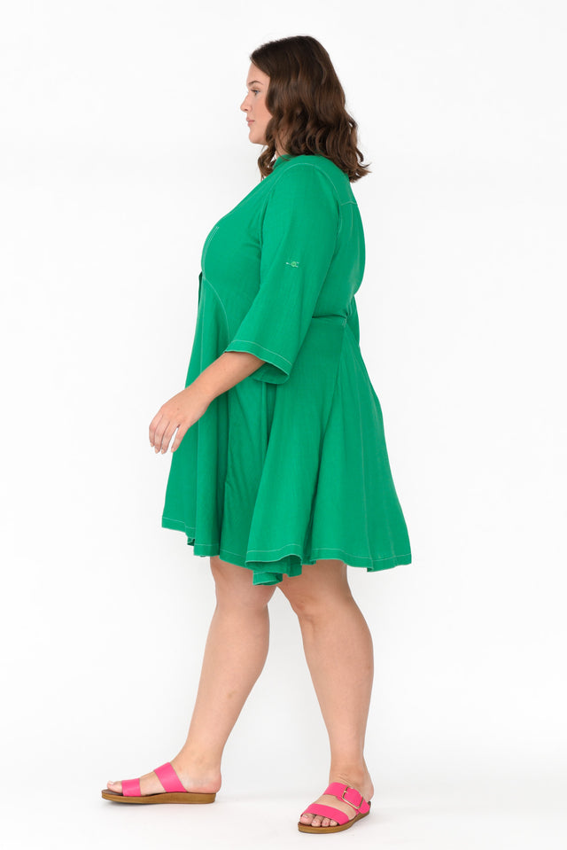 Argon Green Contrast Stitch Dress