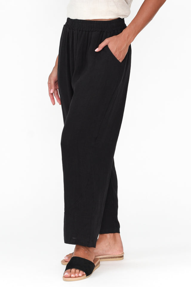 Ataya Black Linen Pants