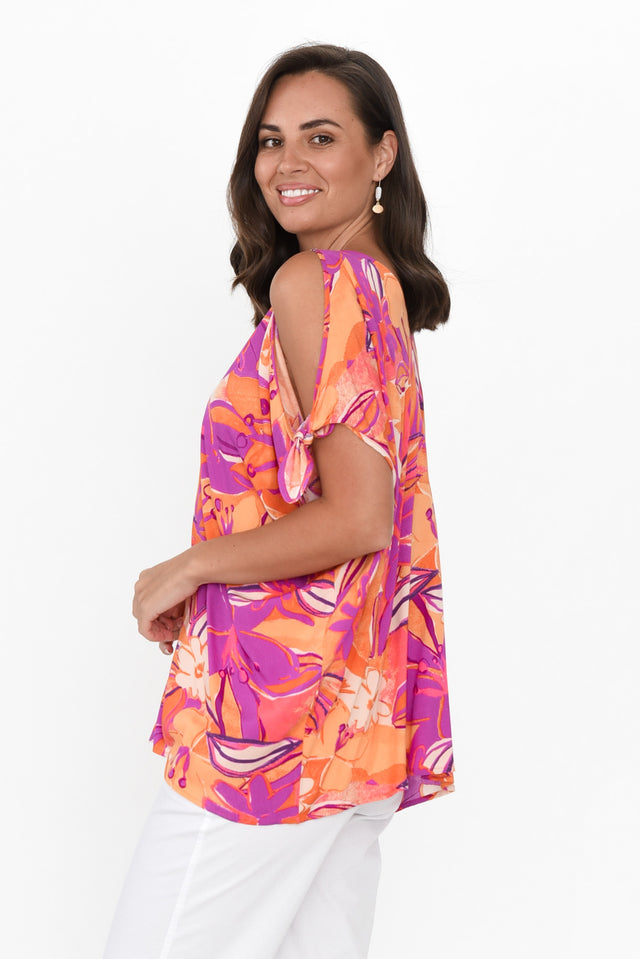 Avalee Pink Bloom Cold Shoulder Top