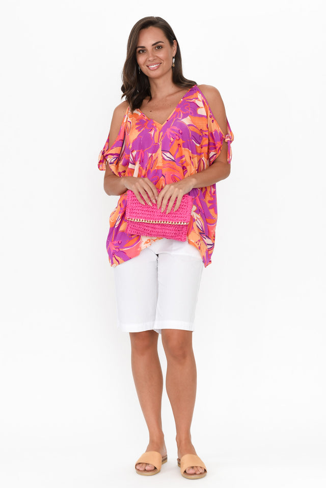 Avalee Pink Bloom Cold Shoulder Top