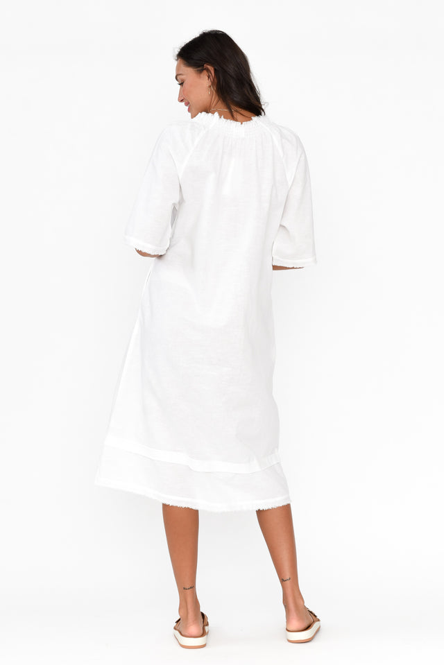 Ayesha White Linen Cotton Dress