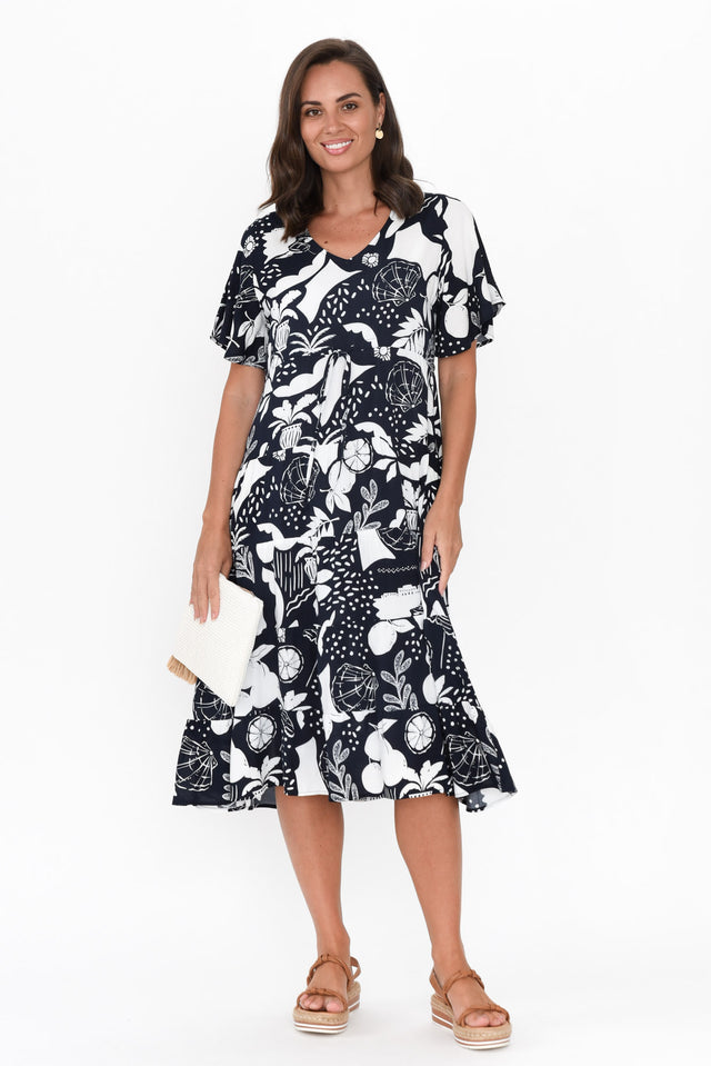 Belinda Navy Beach Tier Dress