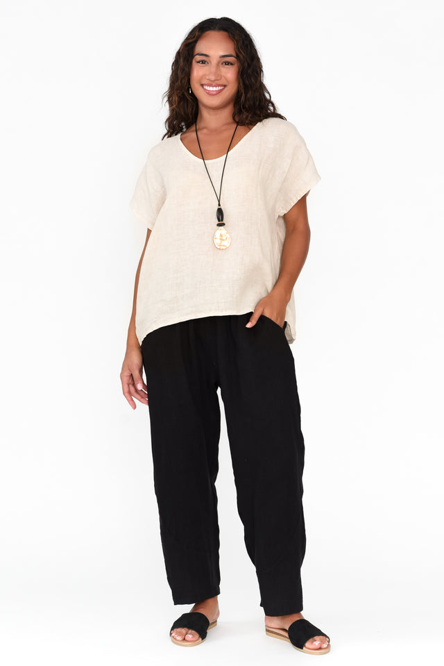 Ataya Black Linen Pants