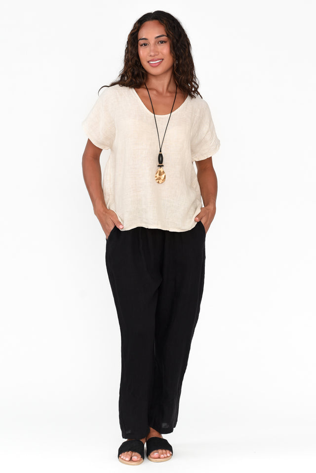 Ataya Black Linen Pants