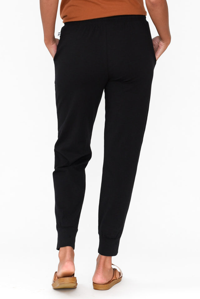 Black Cotton Everyday Tie Pants