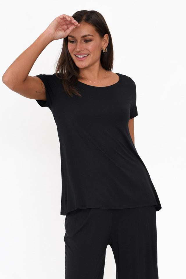 Black Micro Modal Swing Tee