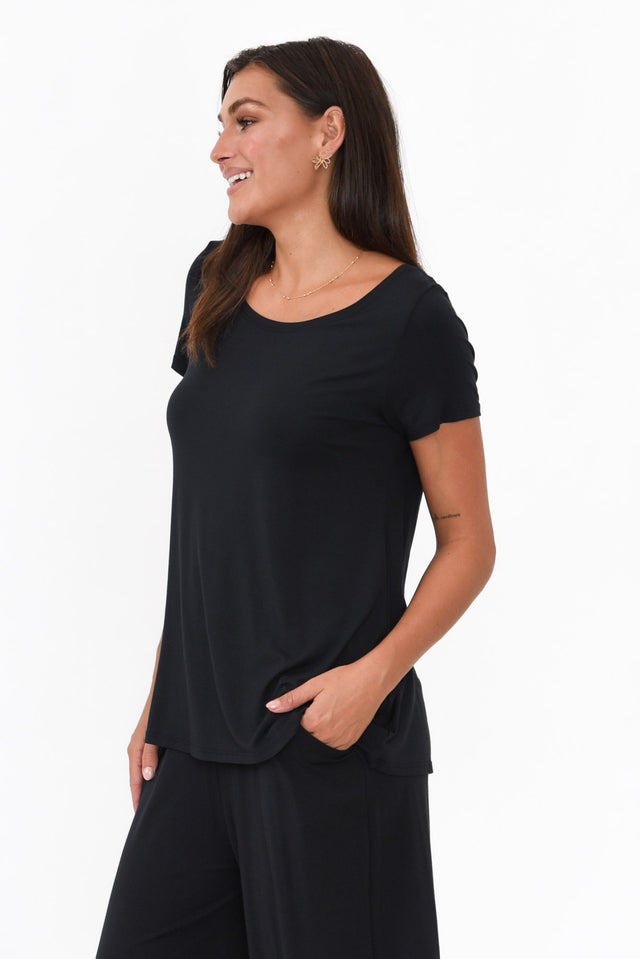 Black Micro Modal Swing Tee