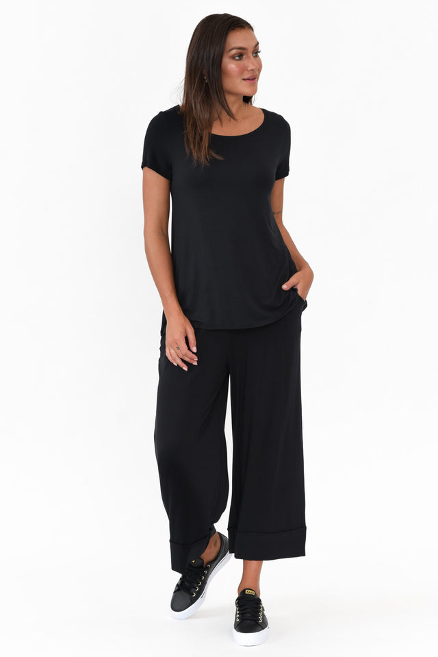 Black Micro Modal Swing Tee