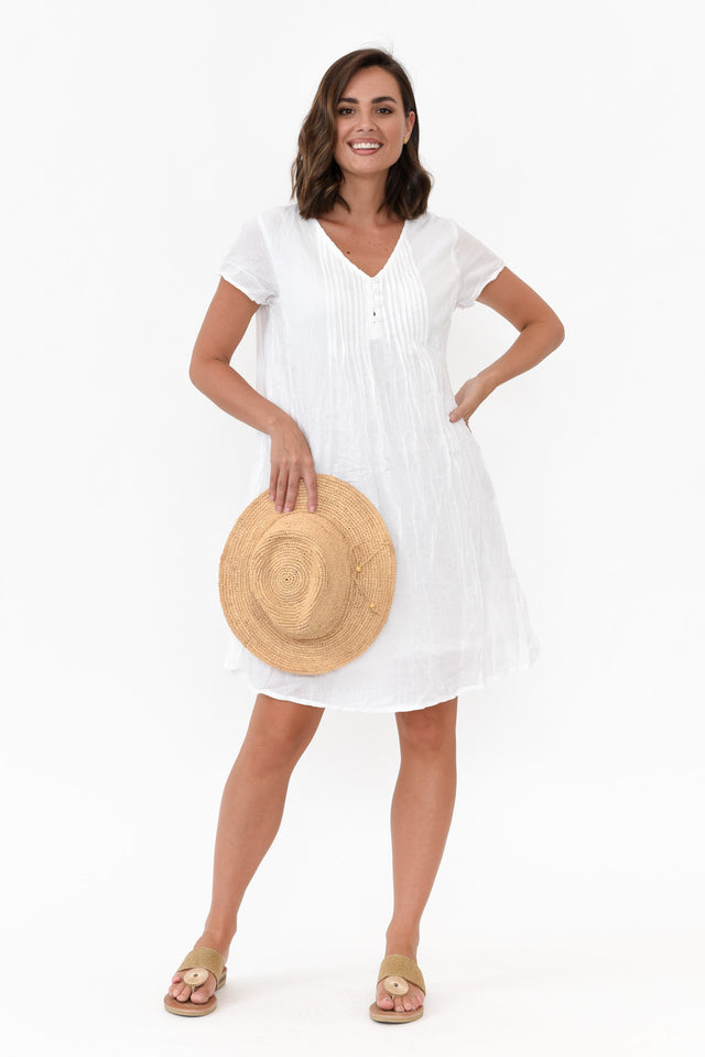 Bobbie White Crinkle Cotton Dress