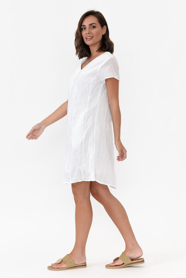 Bobbie White Crinkle Cotton Dress