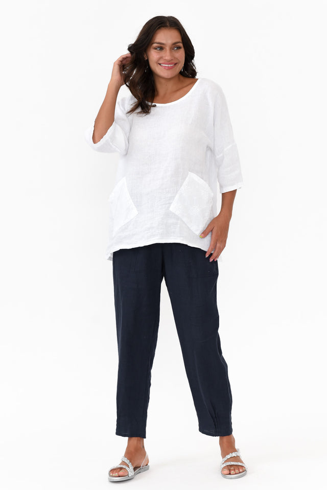 Tatum Navy Linen Pants