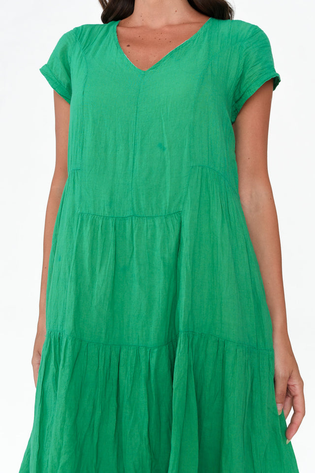 Carmen Green Crinkle Cotton Dress