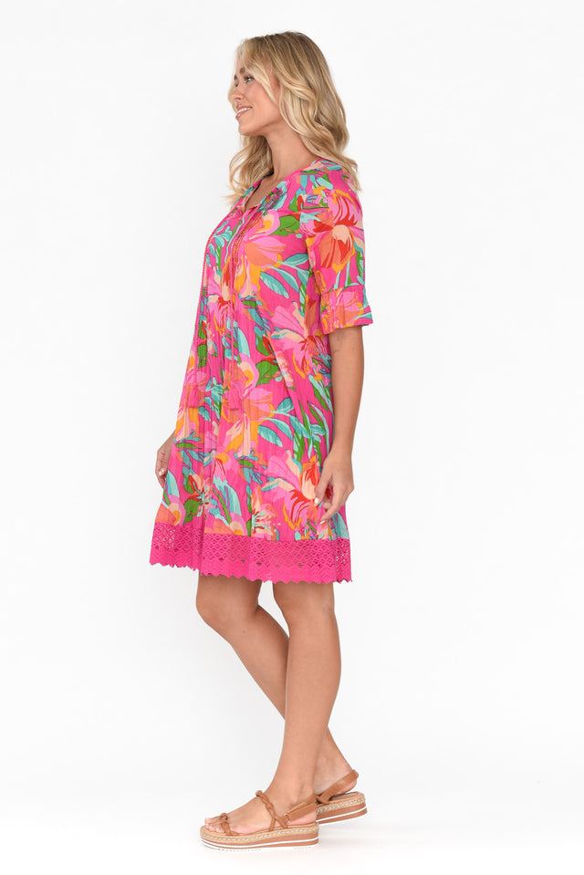 Cayman Pink Hawaiian Cotton Tunic Dress