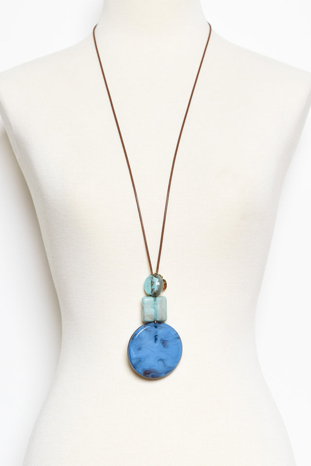 Chantelle Blue Resin Disc Necklace