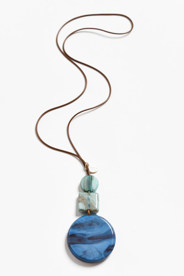 Chantelle Blue Resin Disc Necklace