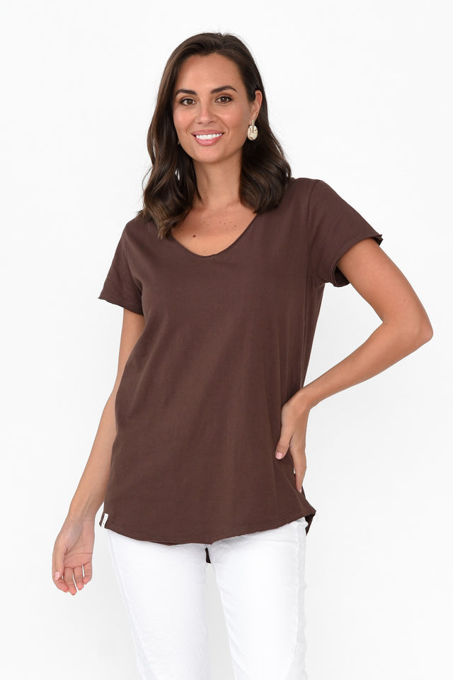 Chocolate Cotton Fundamental Vee Tee