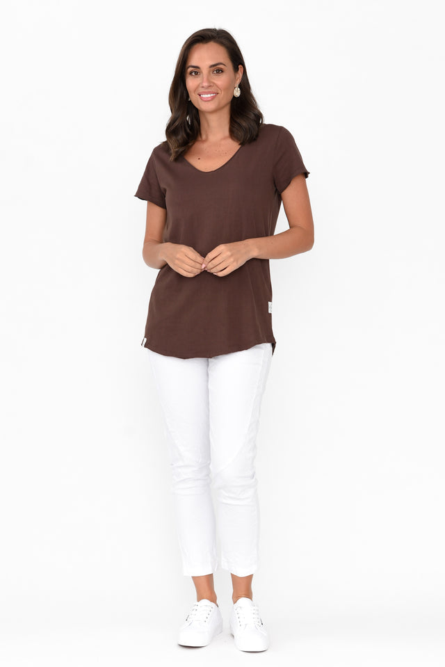 Chocolate Cotton Fundamental Vee Tee