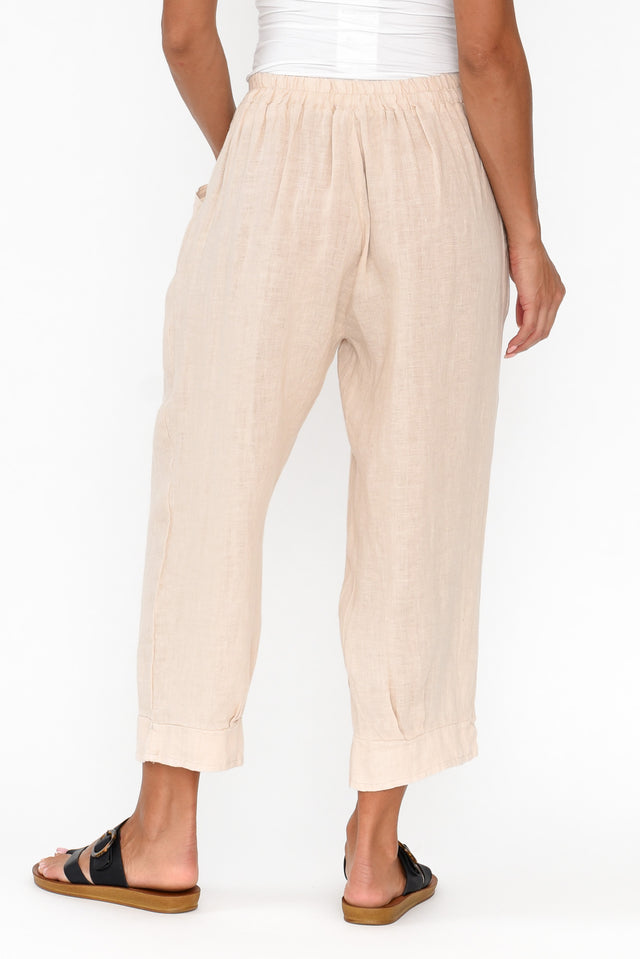 Elide Natural Linen Cropped Pants