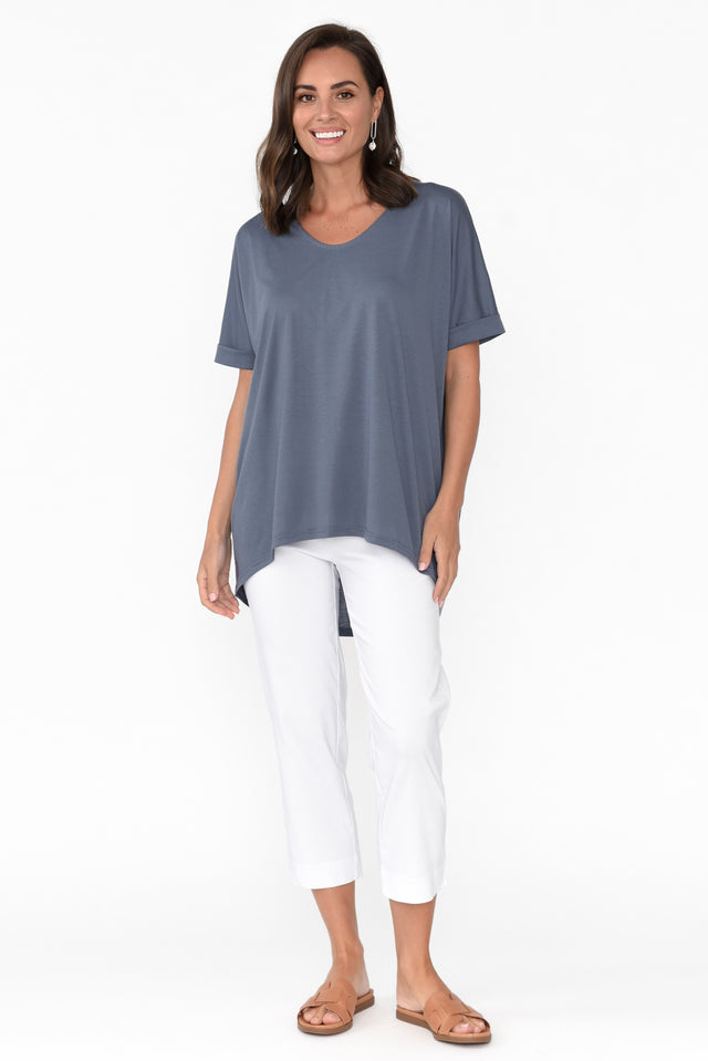 Emiko Steel Drape Cotton Top