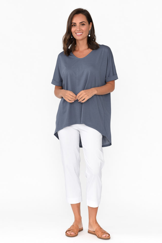 Emiko Steel Drape Cotton Top