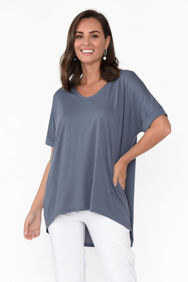 Emiko Steel Drape Cotton Top