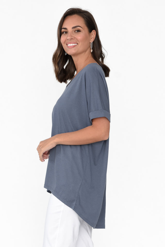 Emiko Steel Drape Cotton Top