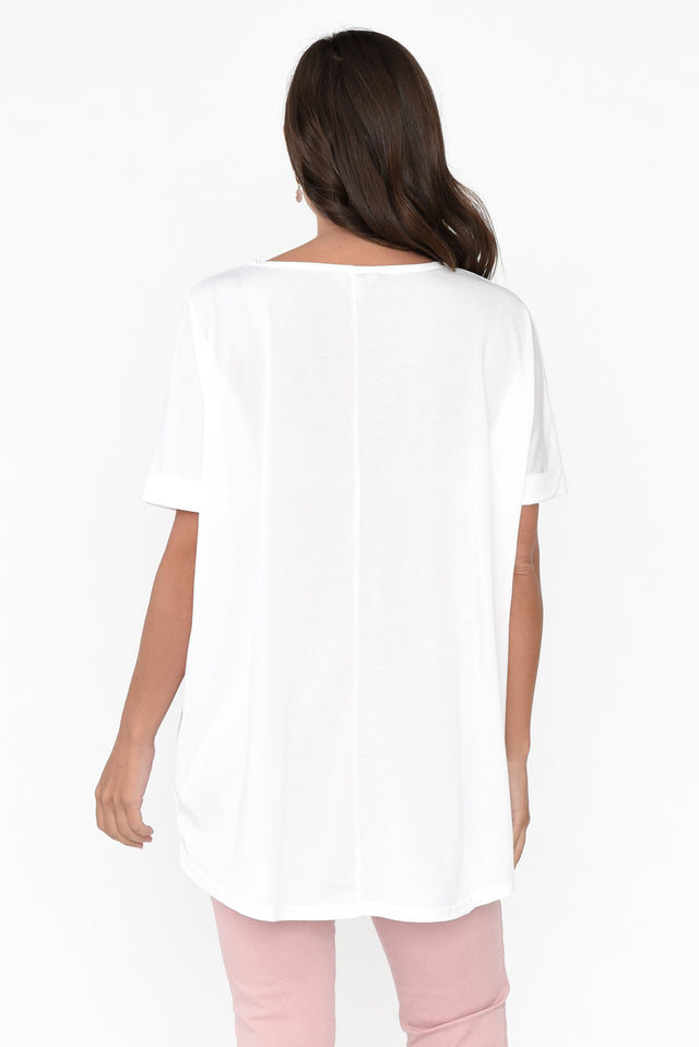 Emiko White Drape Cotton Top