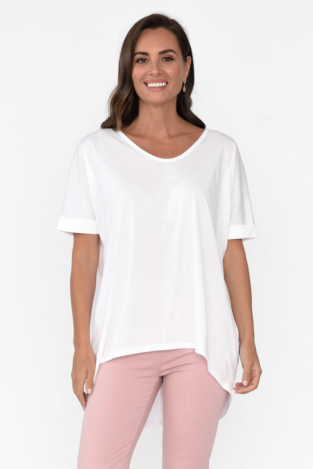 Emiko White Drape Cotton Top neckline_Round 