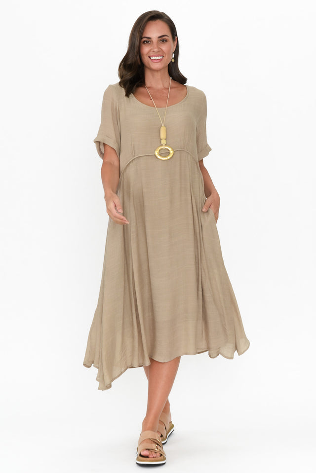 Everlyn Natural Crescent Dress