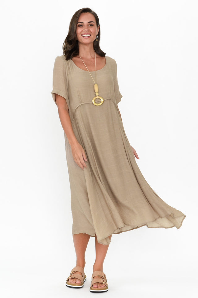 Everlyn Natural Crescent Dress