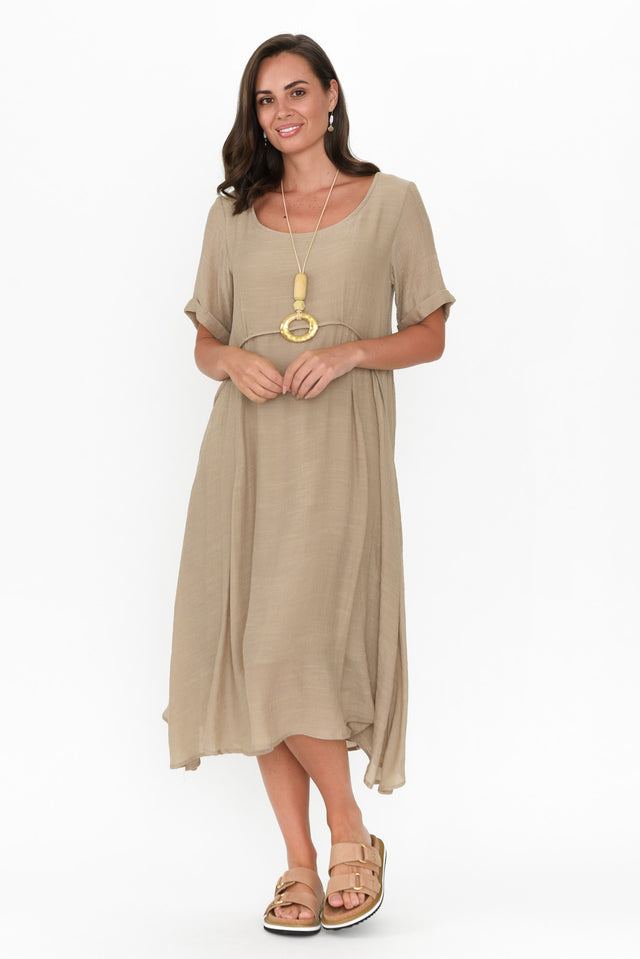 Everlyn Natural Crescent Dress