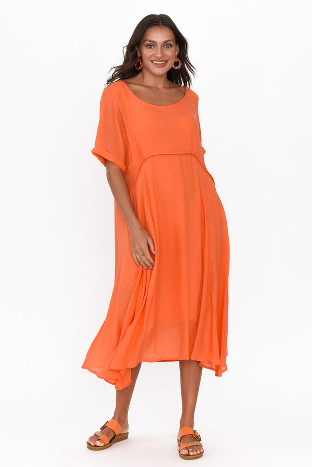 Everlyn Orange Crescent Dress