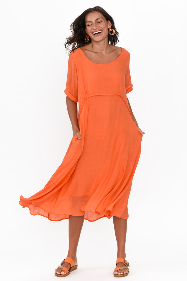 Everlyn Orange Crescent Dress