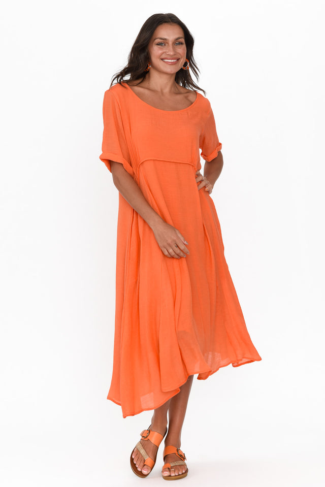 Everlyn Orange Crescent Dress