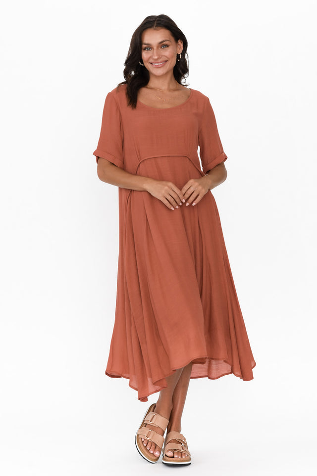 Everlyn Rust Crescent Dress