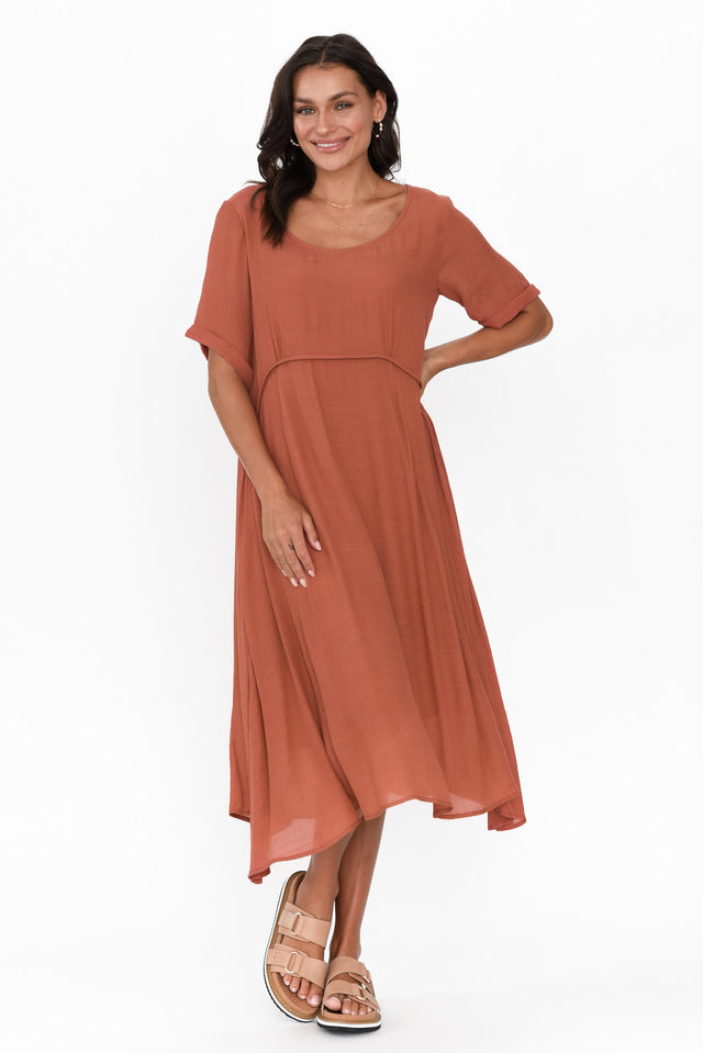 Everlyn Rust Crescent Dress