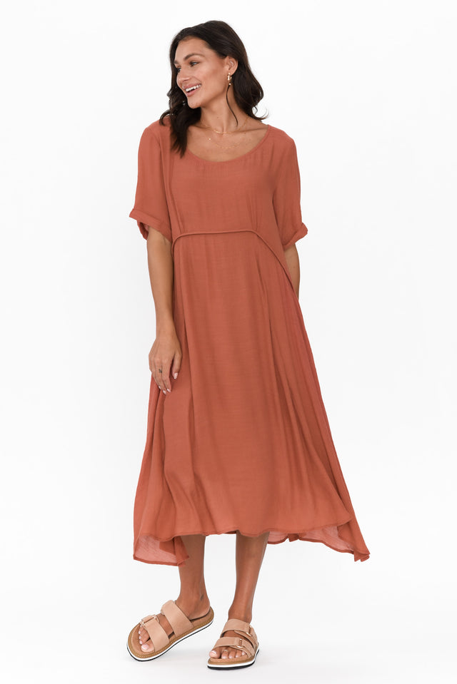 Everlyn Rust Crescent Dress