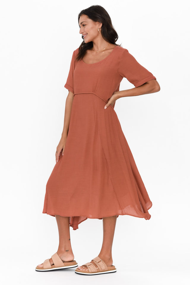 Everlyn Rust Crescent Dress