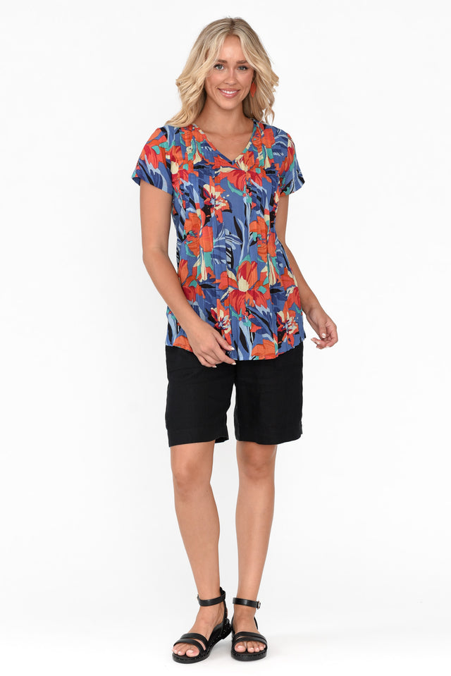 Fia Cobalt Hawaiian Cotton Top