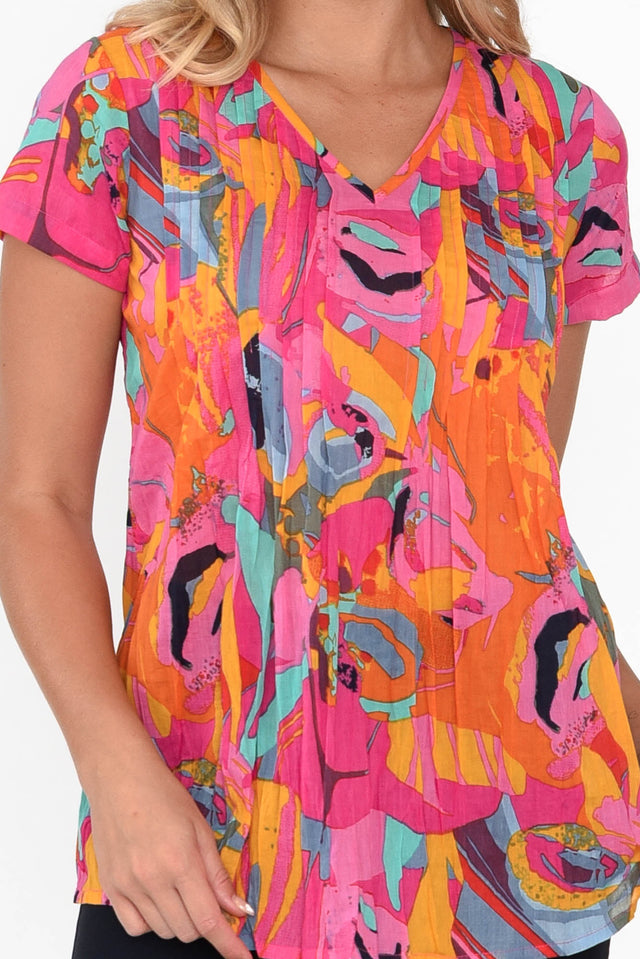 Fia Orange Poppy Cotton Top